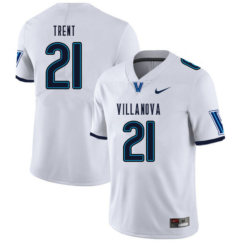 Men #21 Elijah Trent Villanova Wildcats College Football Jerseys Sale-White